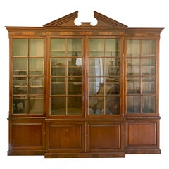Gran librería victoriana antigua de caoba de magnífica calidad con frente de separación