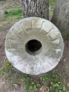 Large Antique Vintage Granite 30" Millstones or Grindstones 12" Thick