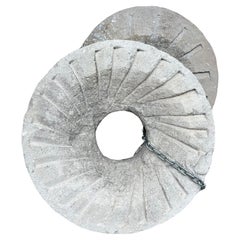 Large Antique Vintage Granite 30" Millstones or Grindstones 12" Thick