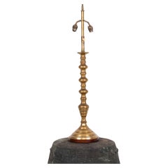 Large Antique Vintage Industrial Brass Turned Column Desk Table Lamp, circa 1900
