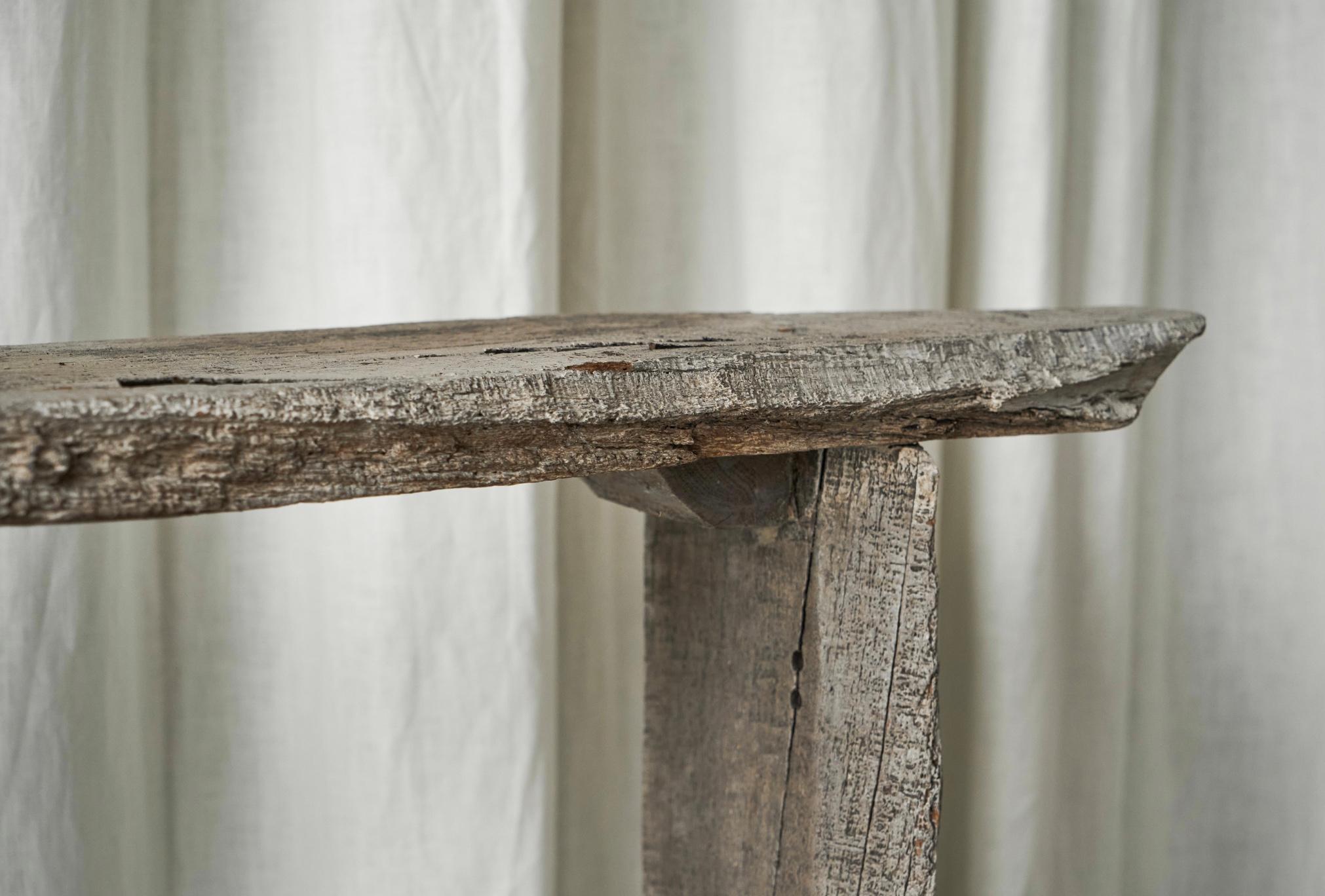 Européen Grande table console ancienne Wabi Sabi 19ème siècle en vente