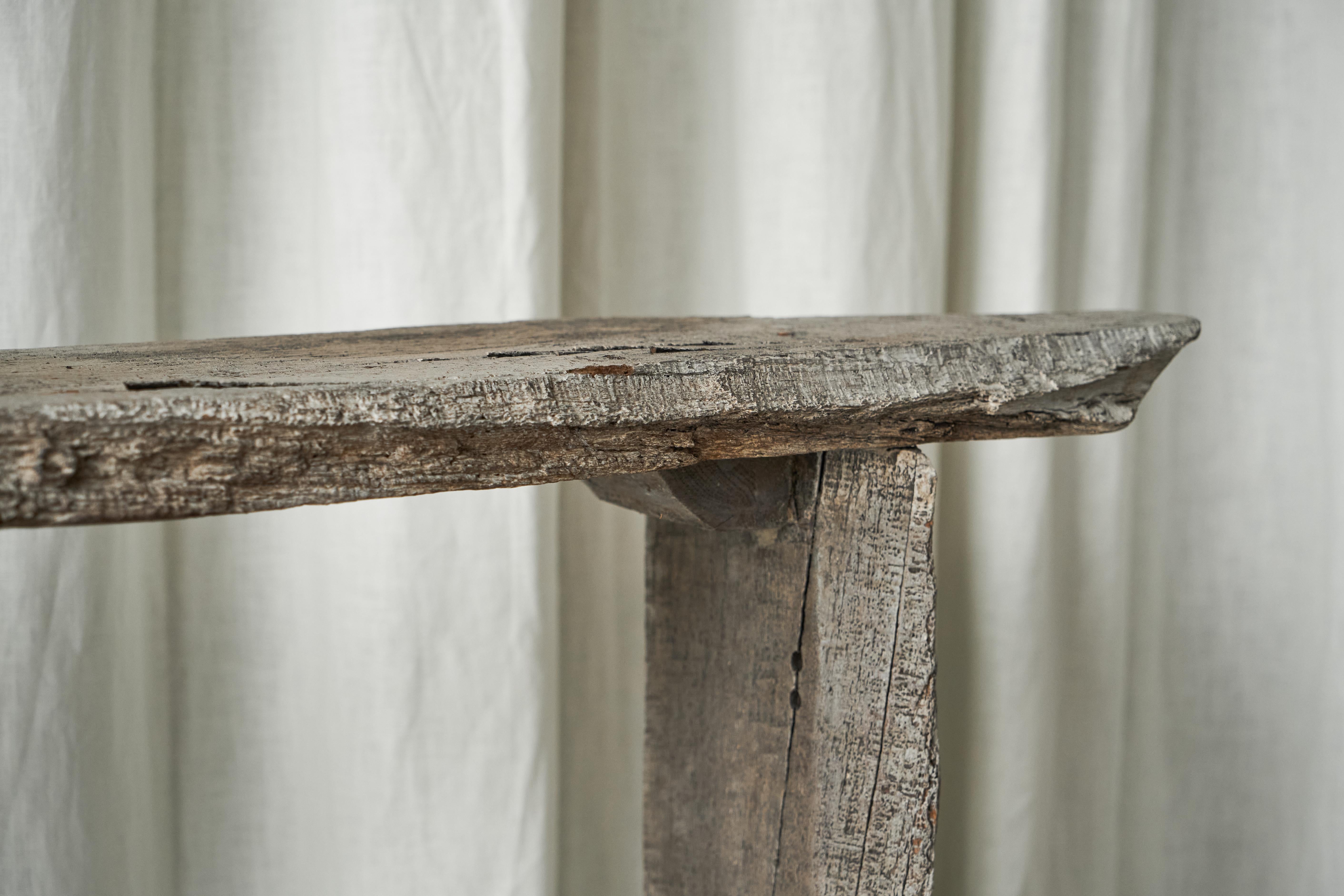 Hand-Crafted Large Antique Wabi Sabi Console Table 19th Century For Sale