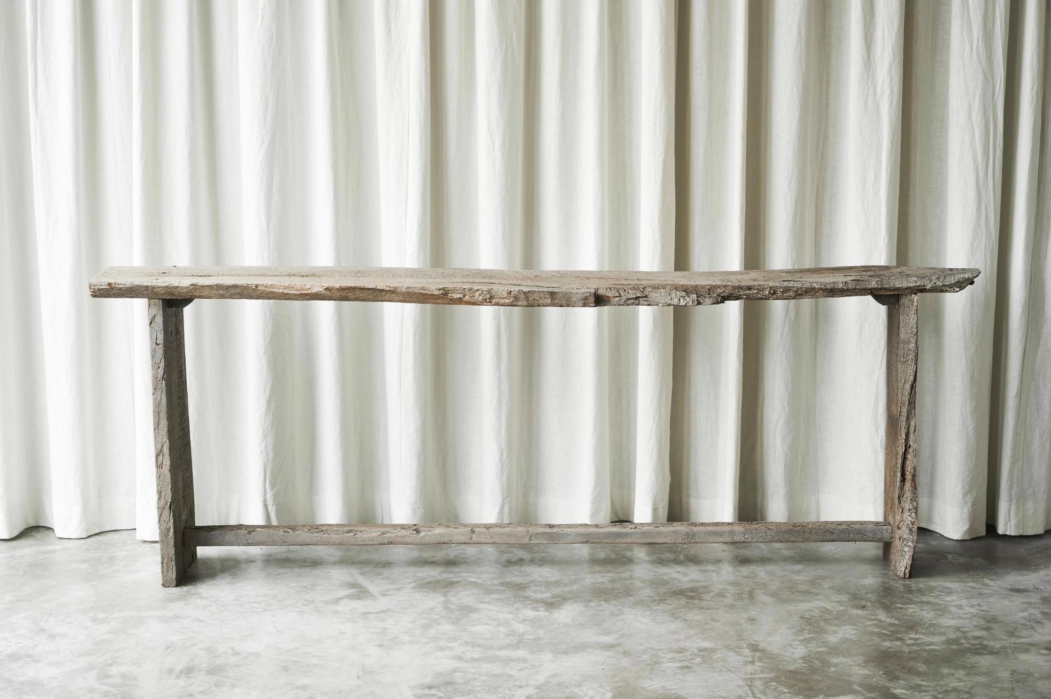 Fait main Grande table console ancienne Wabi Sabi 19ème siècle en vente