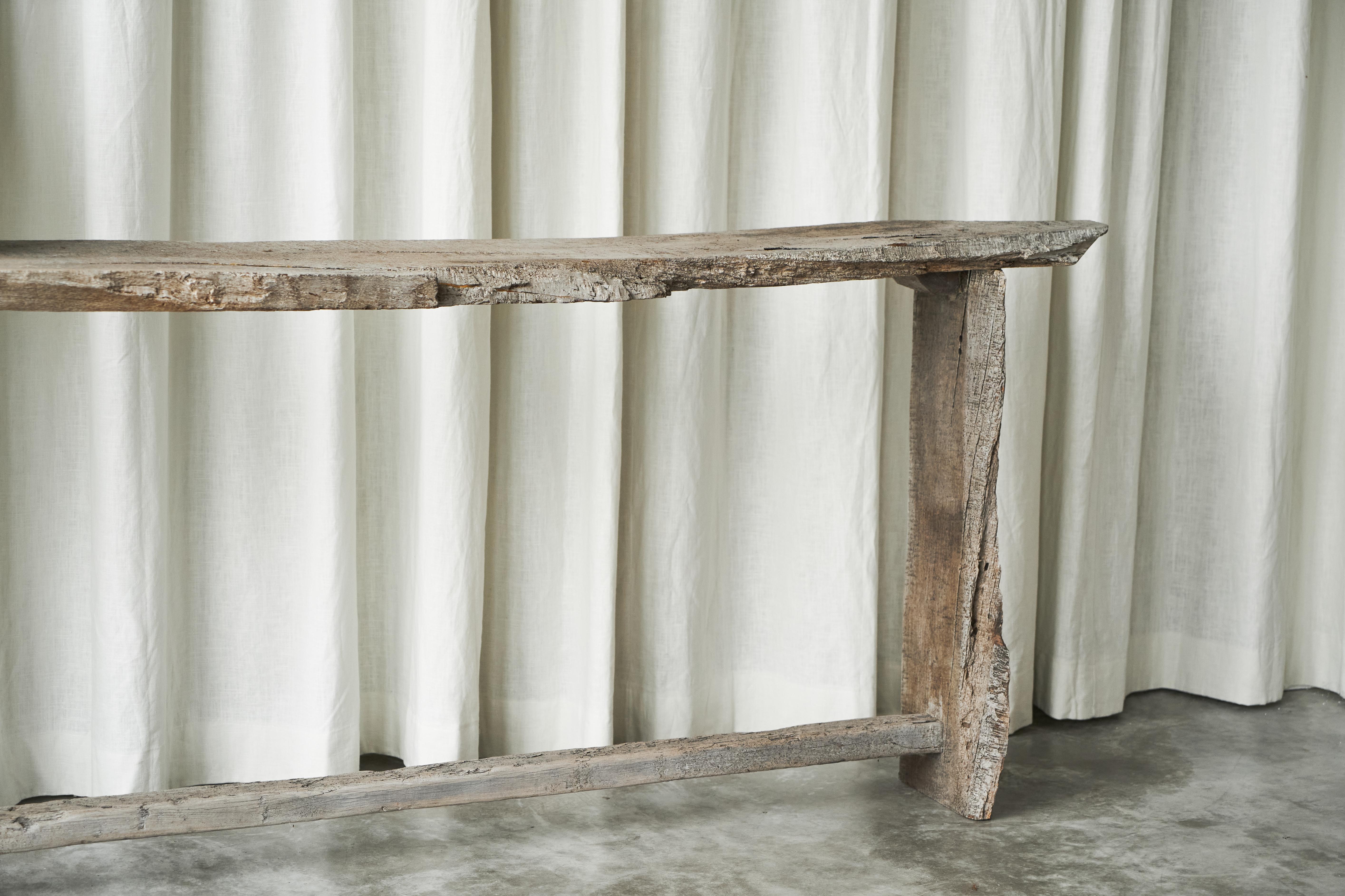 Large Antique Wabi Sabi Console Table 19th Century In Good Condition For Sale In Tilburg, NL
