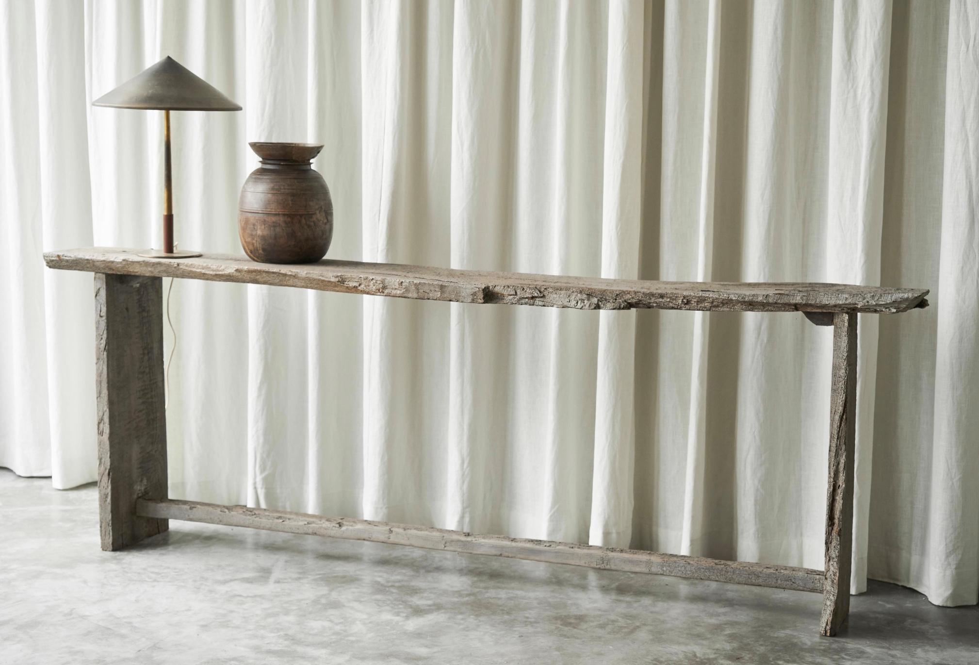XIXe siècle Grande table console ancienne Wabi Sabi 19ème siècle en vente