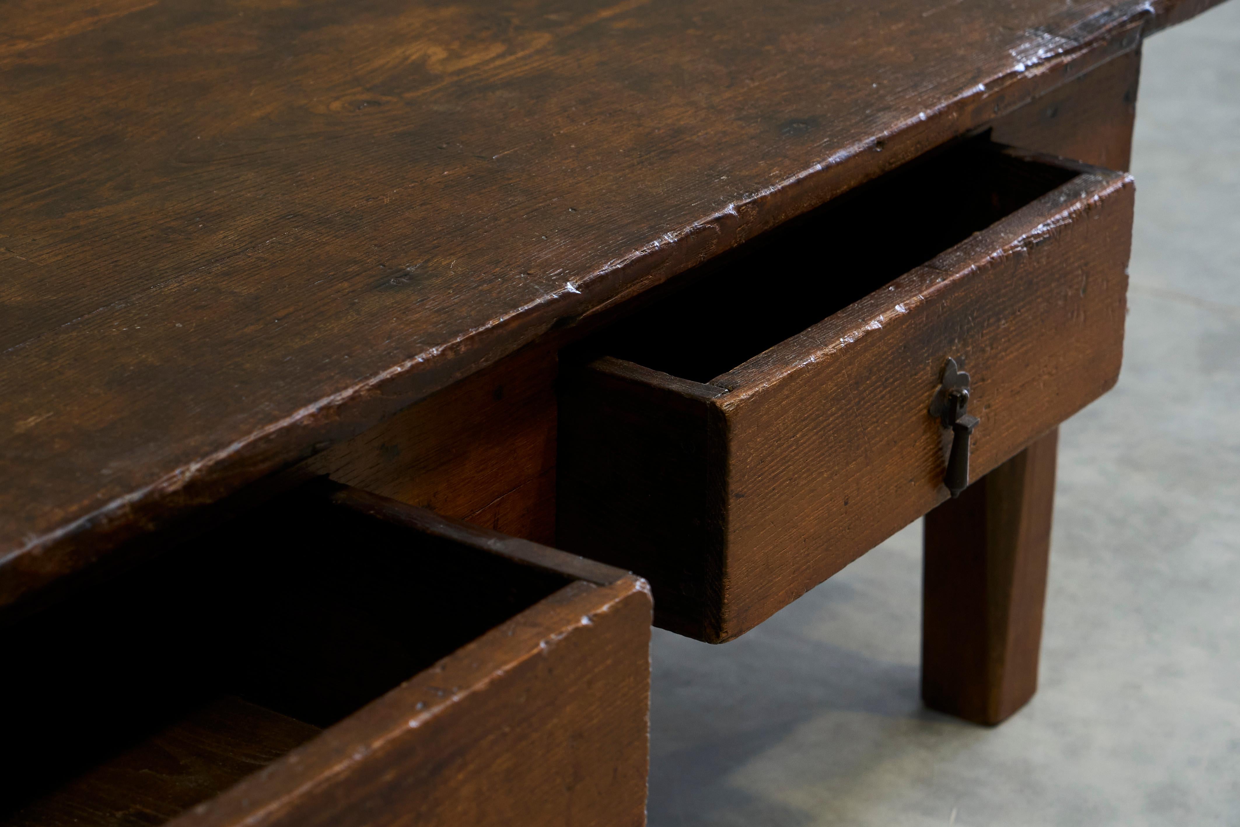 Large Antique Wabi Sabi Style Coffee Table in Oak For Sale 6