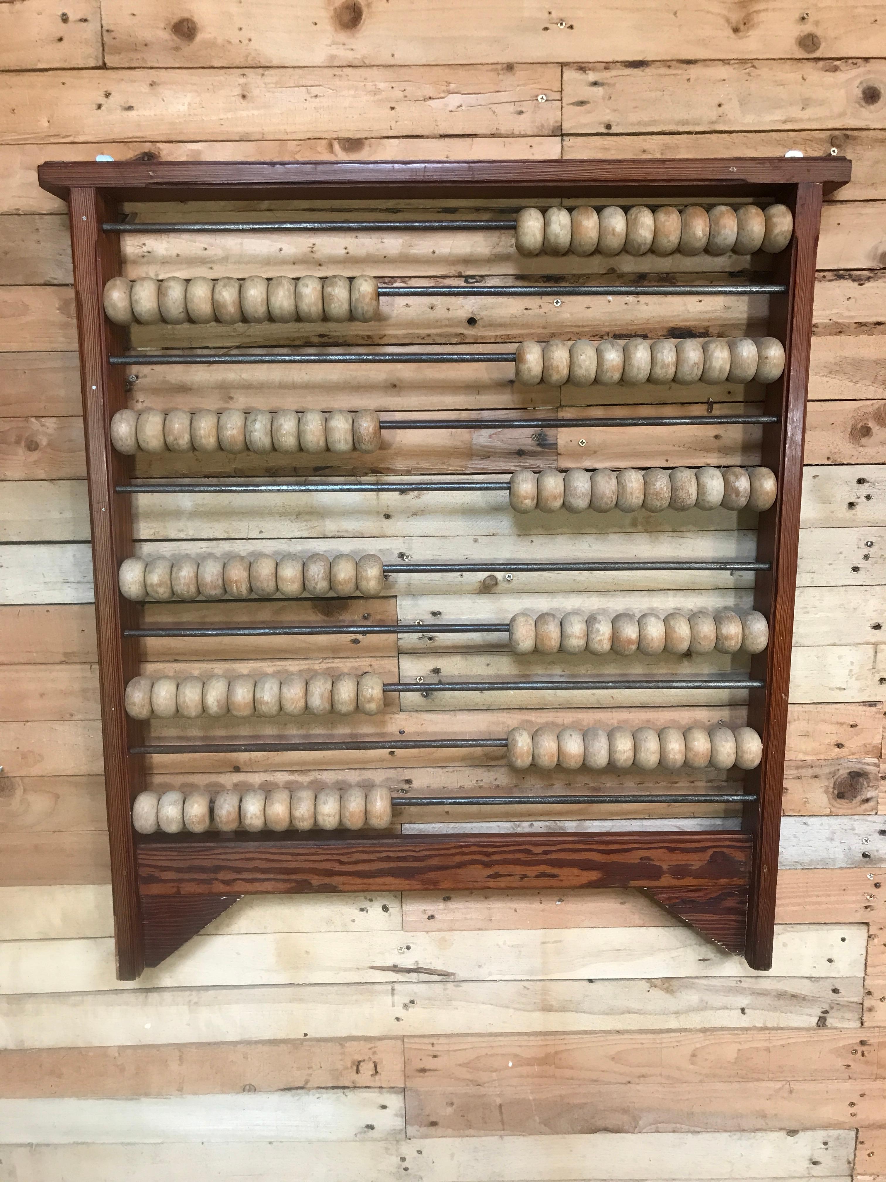 Large antique wall hanging French Abacus

Size: H 95cm, D 7cm, W 86cm.