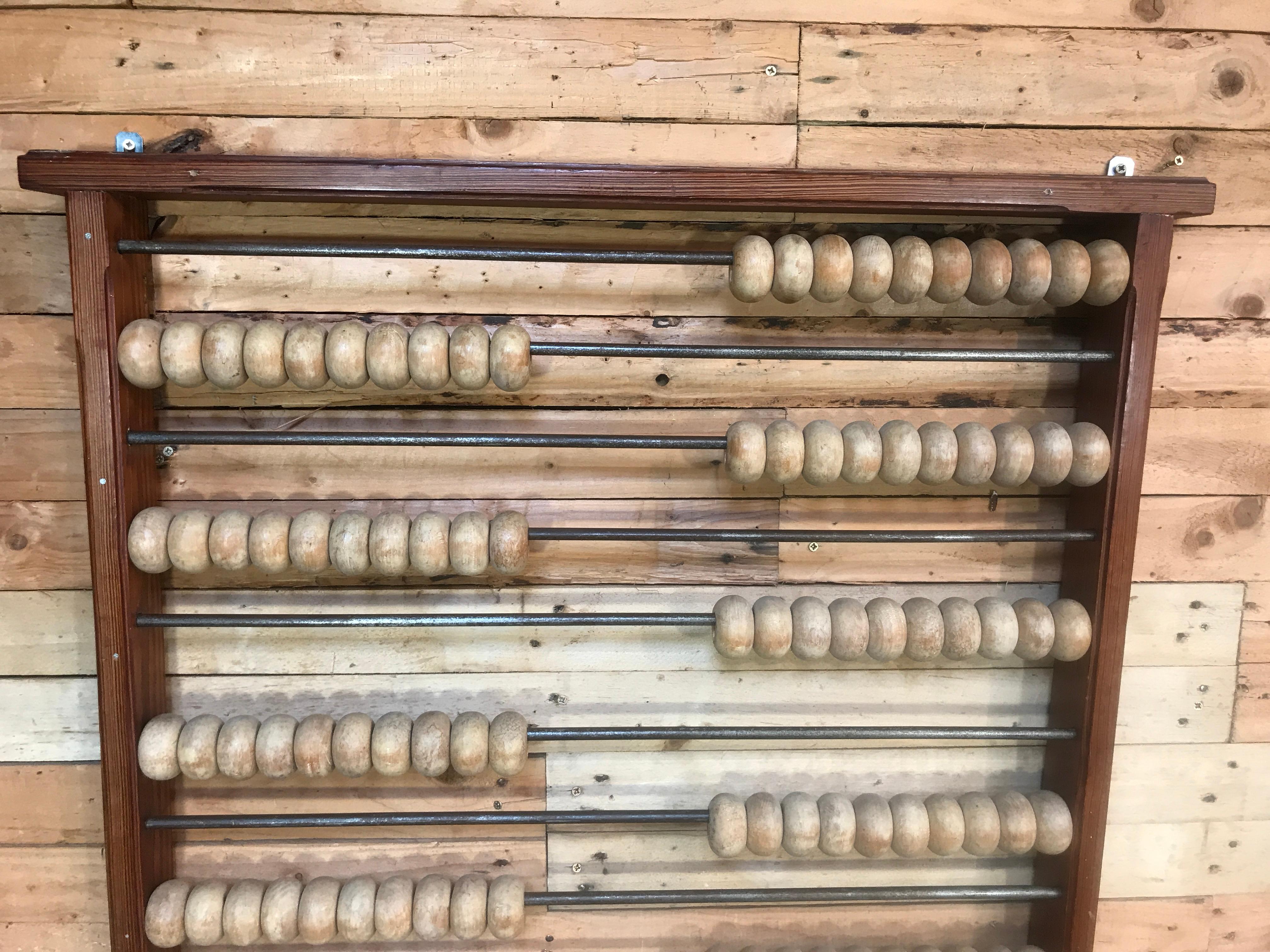 Large Antique Wall Hanging French Abacus In Good Condition In Markington, GB