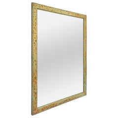 Large Antique Wall Mirror, Green Colors, circa 1950