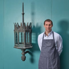 Large Antique Wall Mounted Bronze Lantern