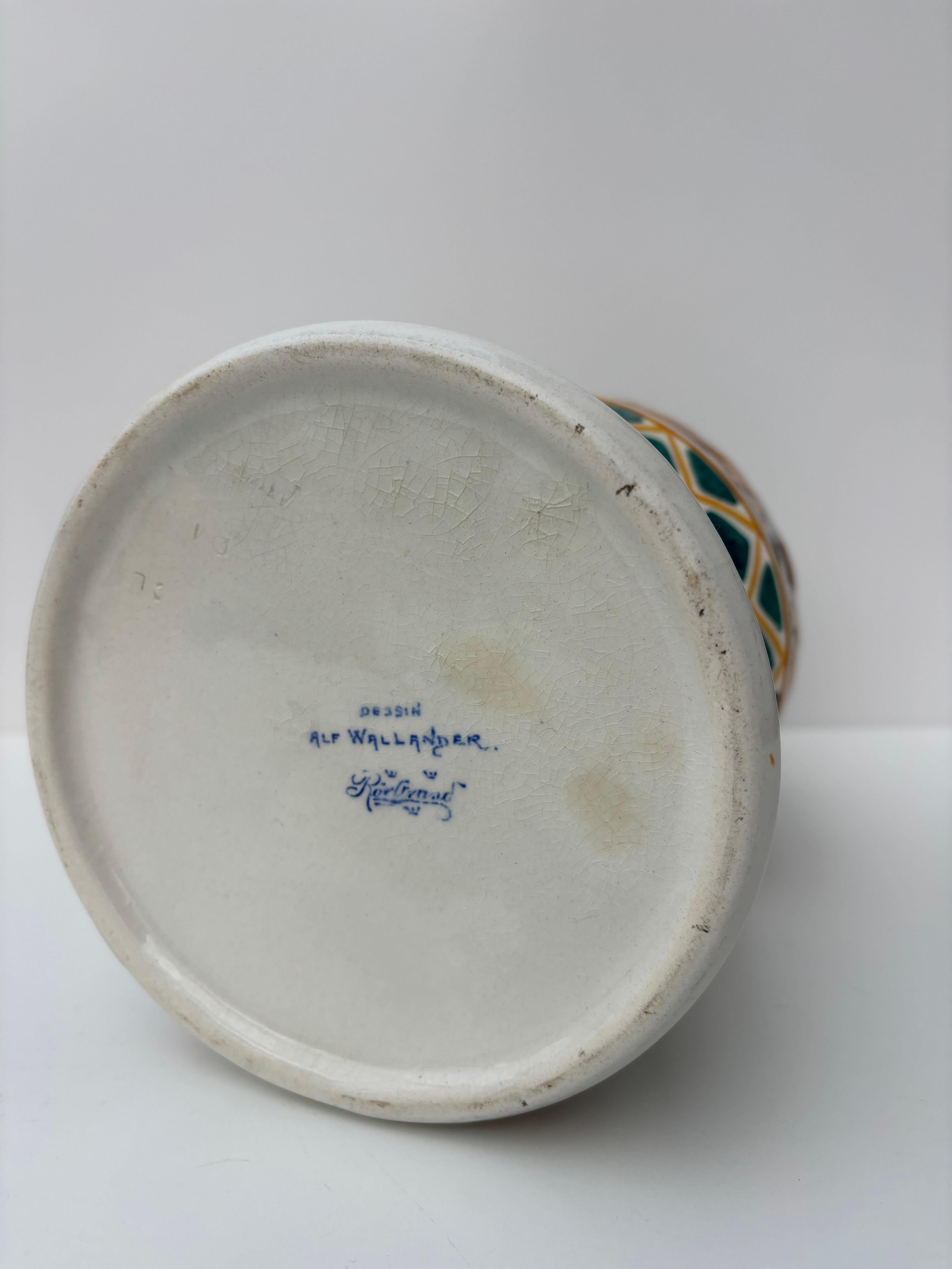 Large Antique Wallander Art Nouveau Vase, Rörstrand, 1910s For Sale 4