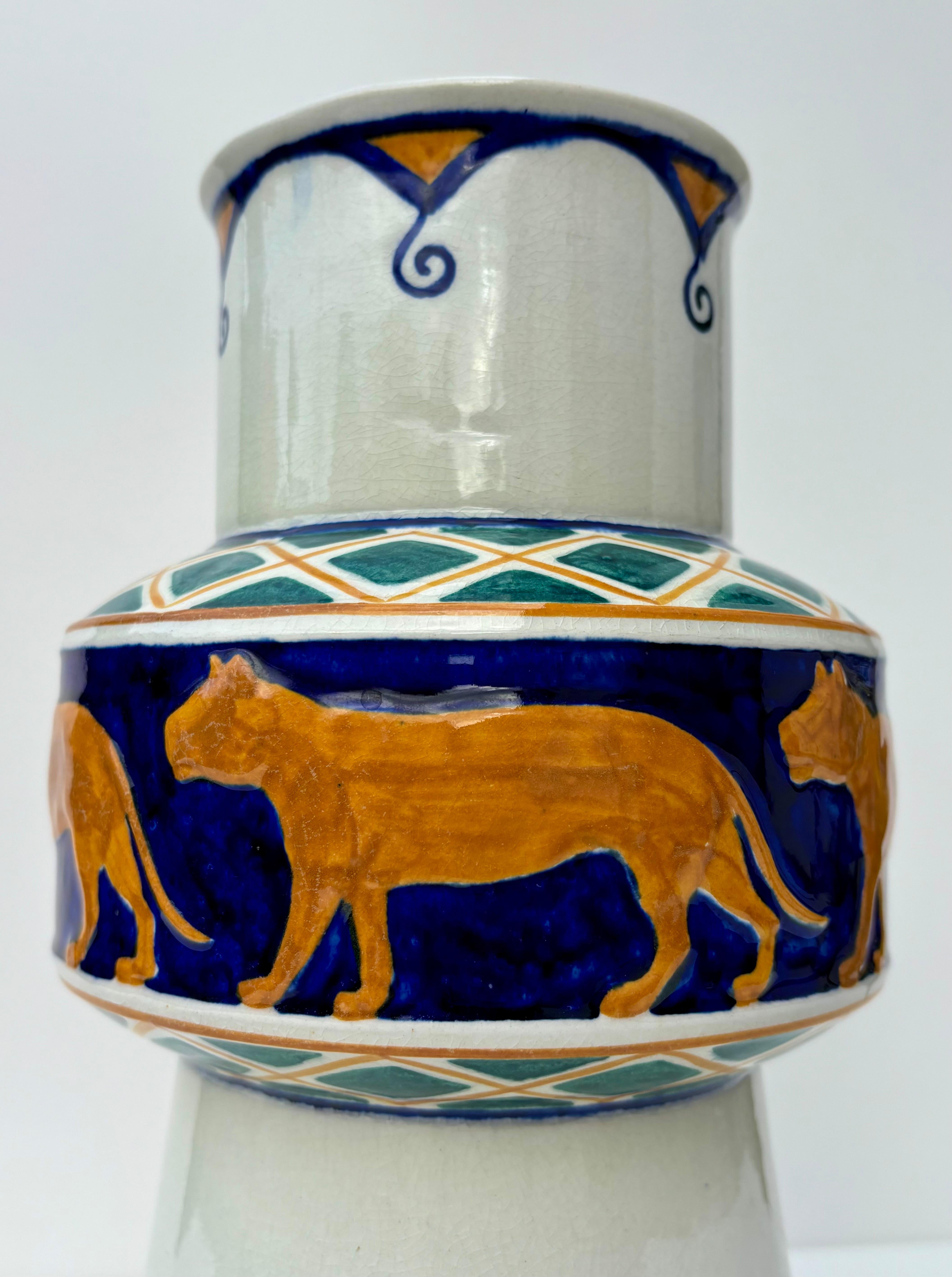 Swedish Large Antique Wallander Art Nouveau Vase, Rörstrand, 1910s For Sale