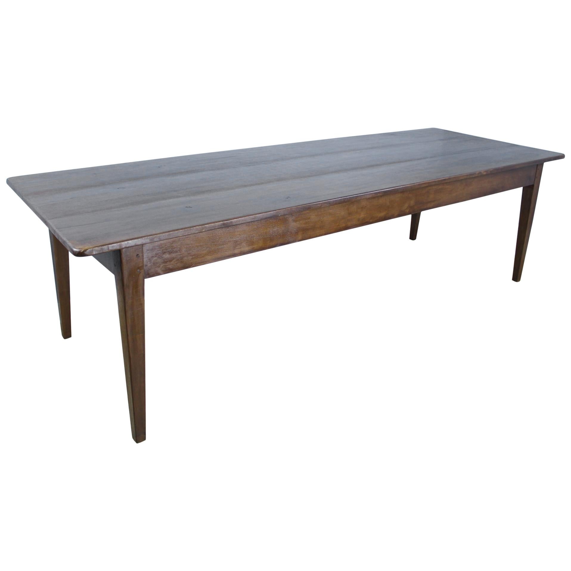 Large Antique Walnut Farm Table at 1stDibs