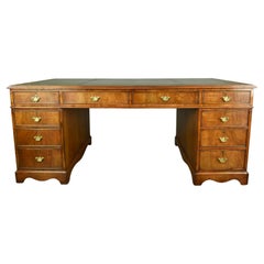 Large Antique Walnut Partners Desk