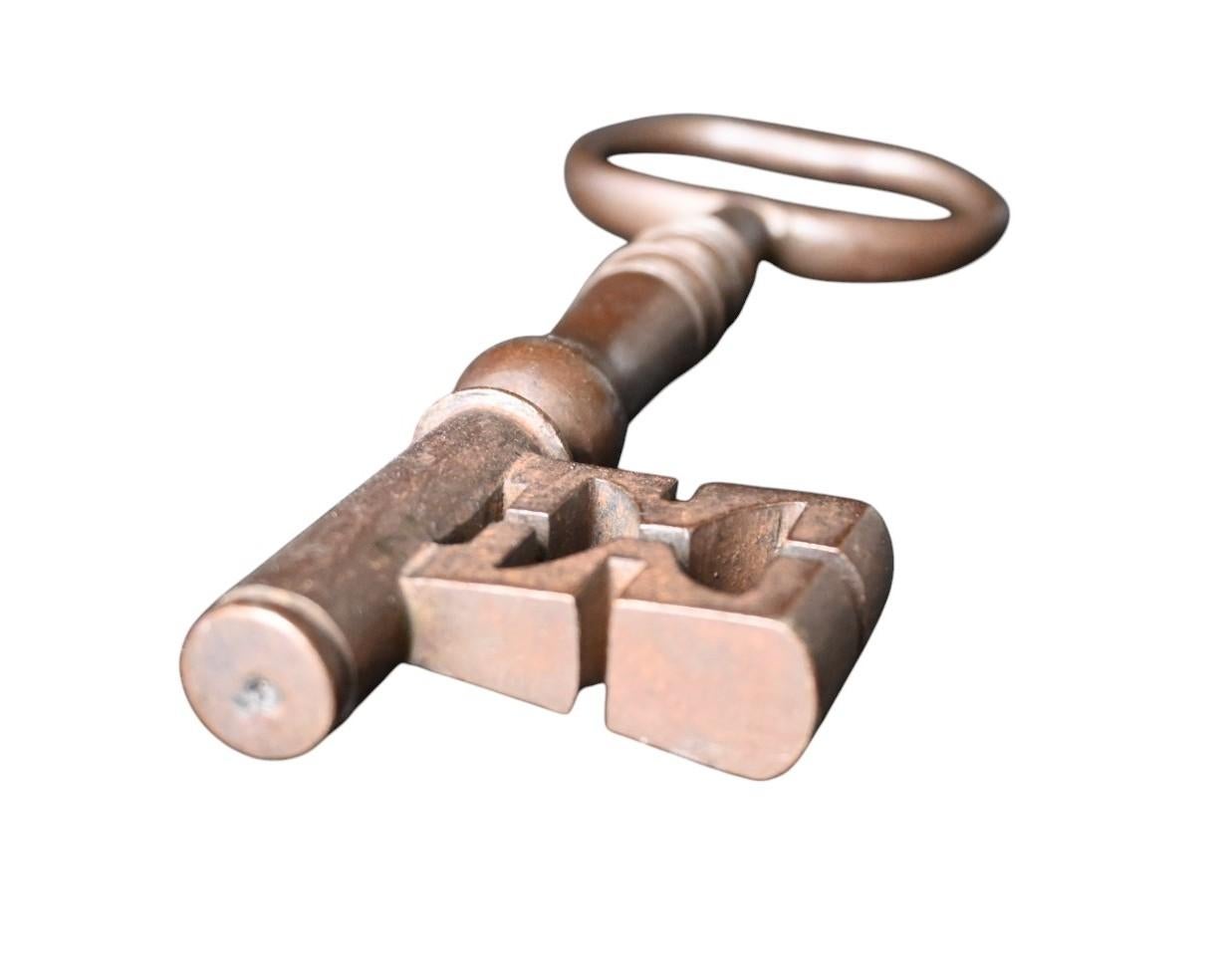 French Large Antique Warded Key – Late 17th Century For Sale