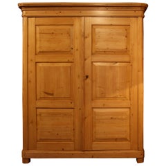 Large Antique Wardrobe Made of Pine, Northeastern Germany, 19th Century