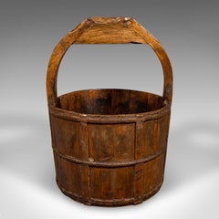 Großer antiker Eichenkübel, englisch, georgianisch, Pflanzgefäß, Kaminsims, Garten