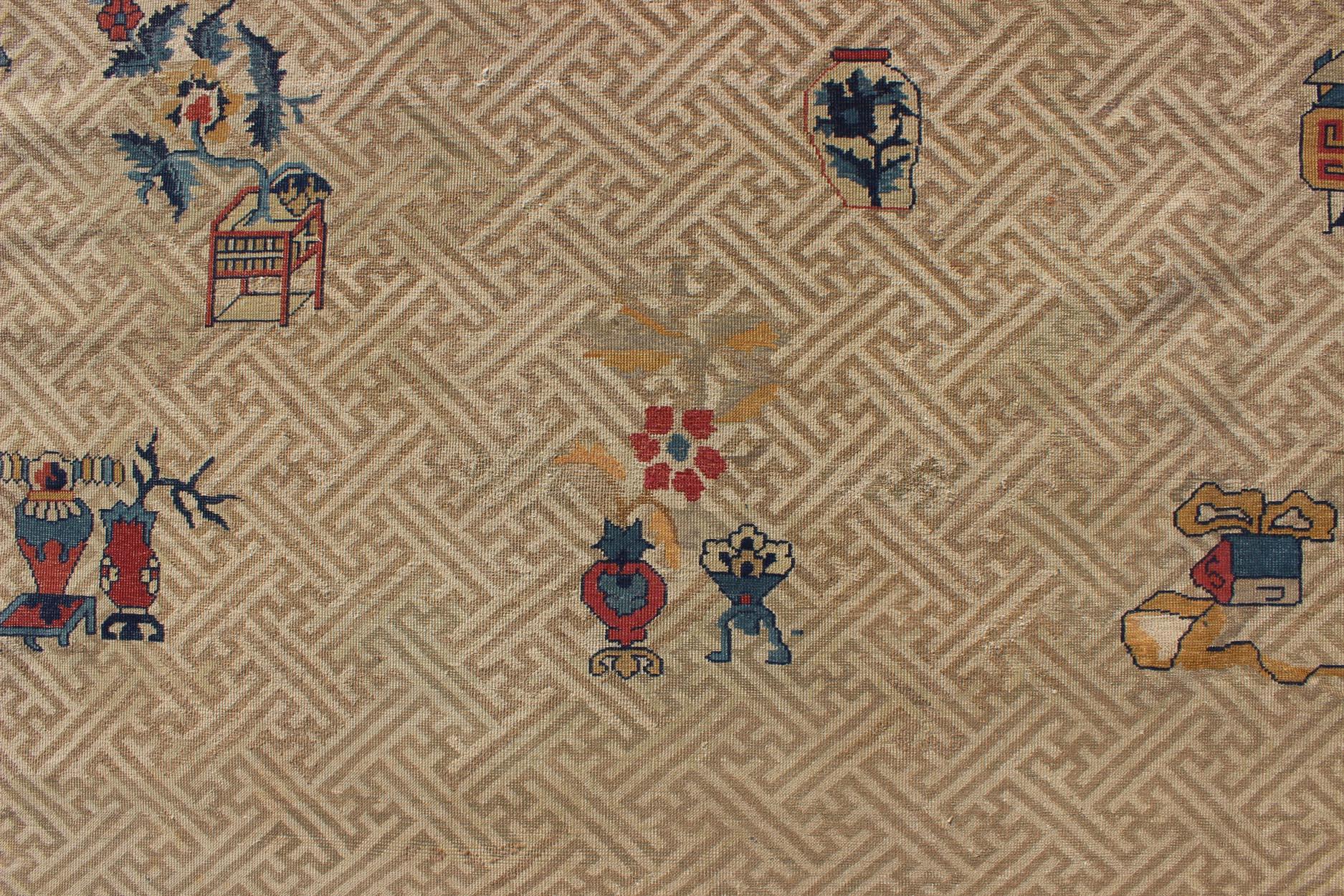 Grand tapis chinois occidental ancien   11'6