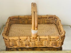 Large Antique Wicker Boulangerie Basket