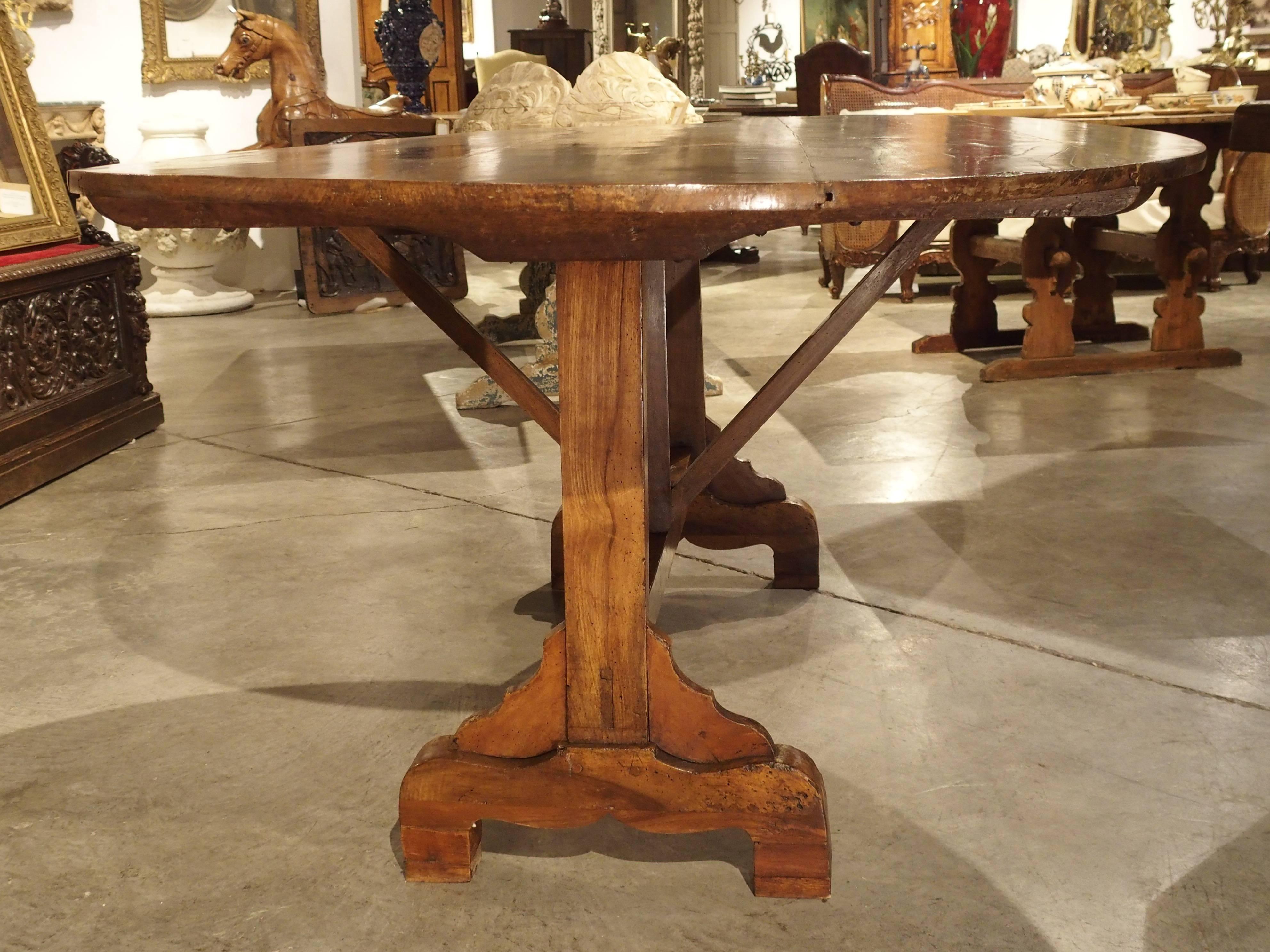 Hand-Carved Large Antique Wine Tasting Table from France