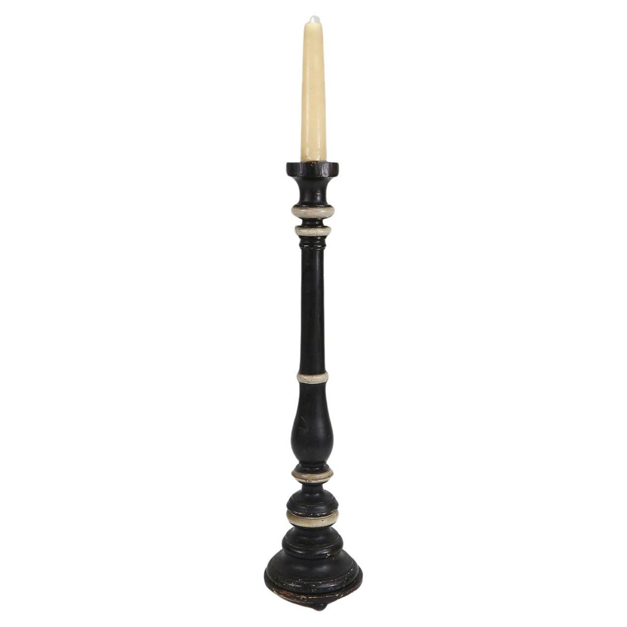 Large Antique Wooden Church Candle Holder, France, 1850s