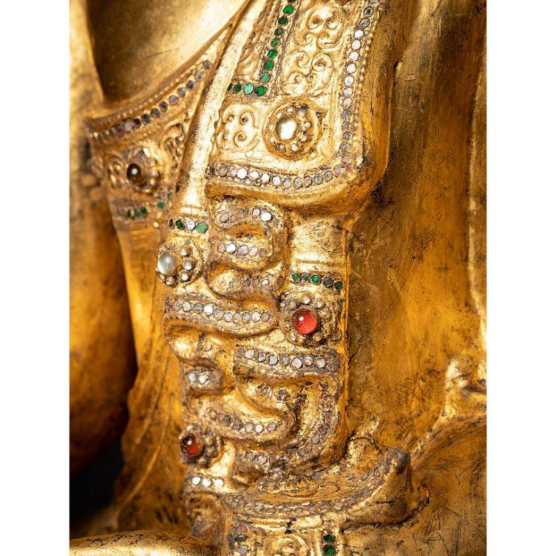 Large Antique Wooden Mandalay Buddha from Burma 6