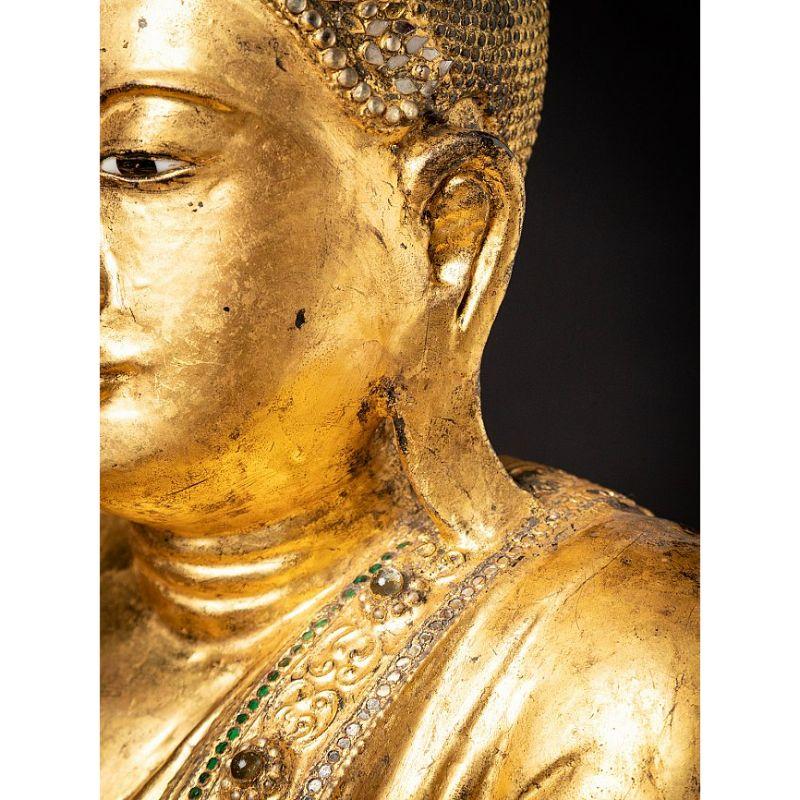 Large Antique Wooden Mandalay Buddha from Burma 10