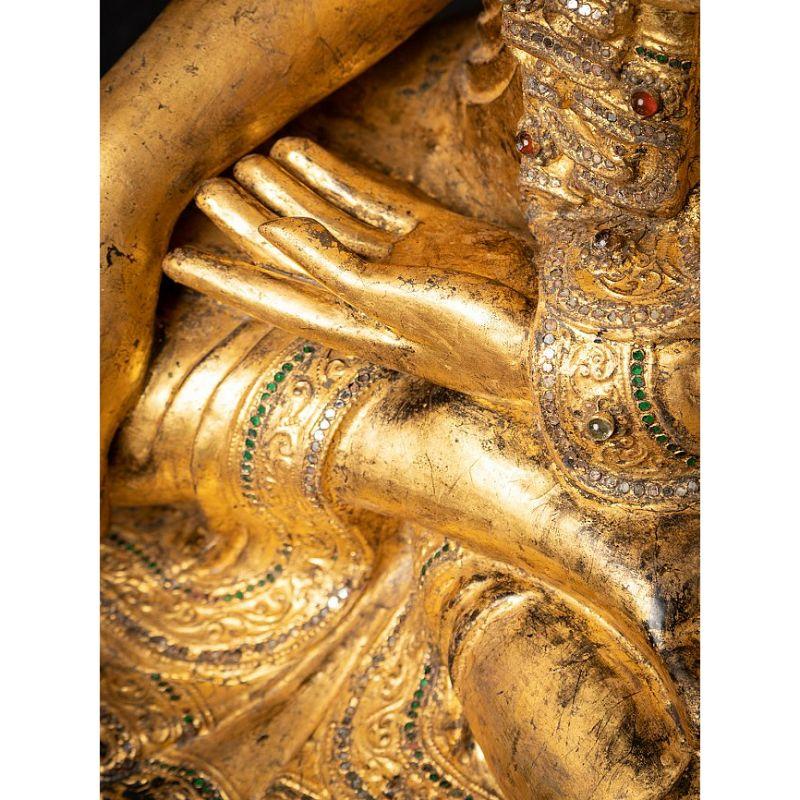 Large Antique Wooden Mandalay Buddha from Burma 11