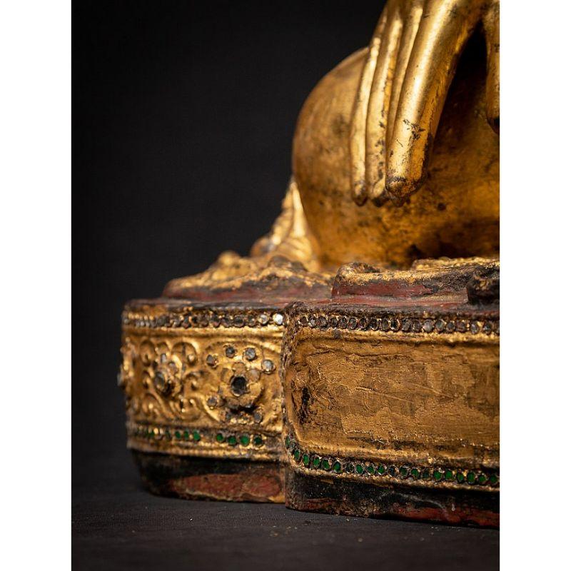 Large Antique Wooden Mandalay Buddha from Burma 14