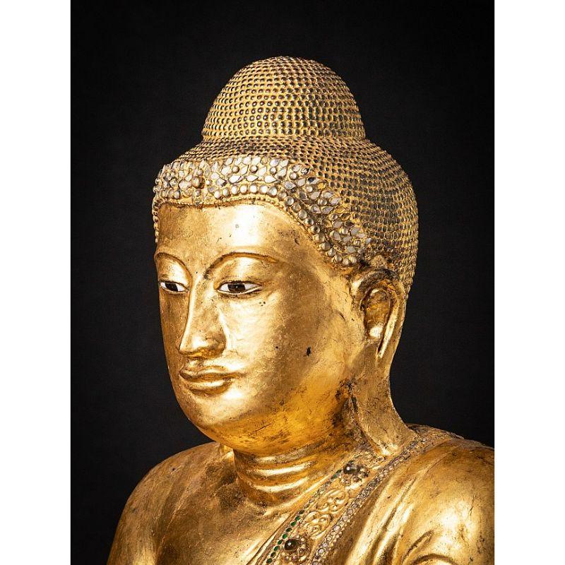 Large Antique Wooden Mandalay Buddha from Burma 1