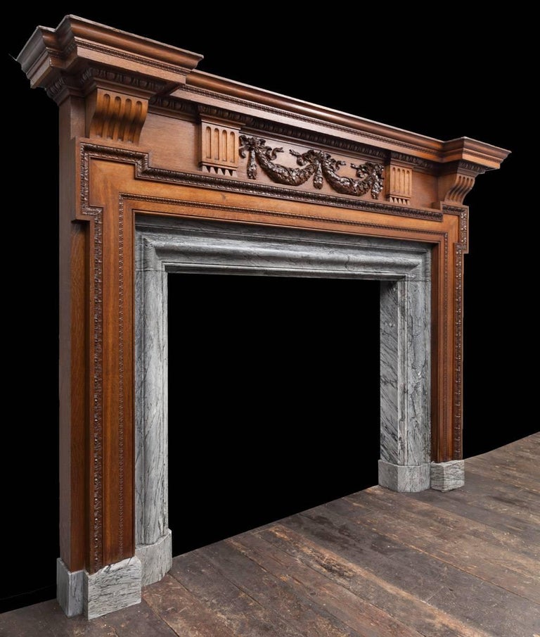 Large Antique Wooden Mantelpiece For Sale at 1stDibs