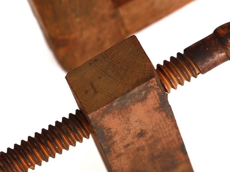Antique wooden clamp Screw clamp Large vintage clamp Woodworking tools