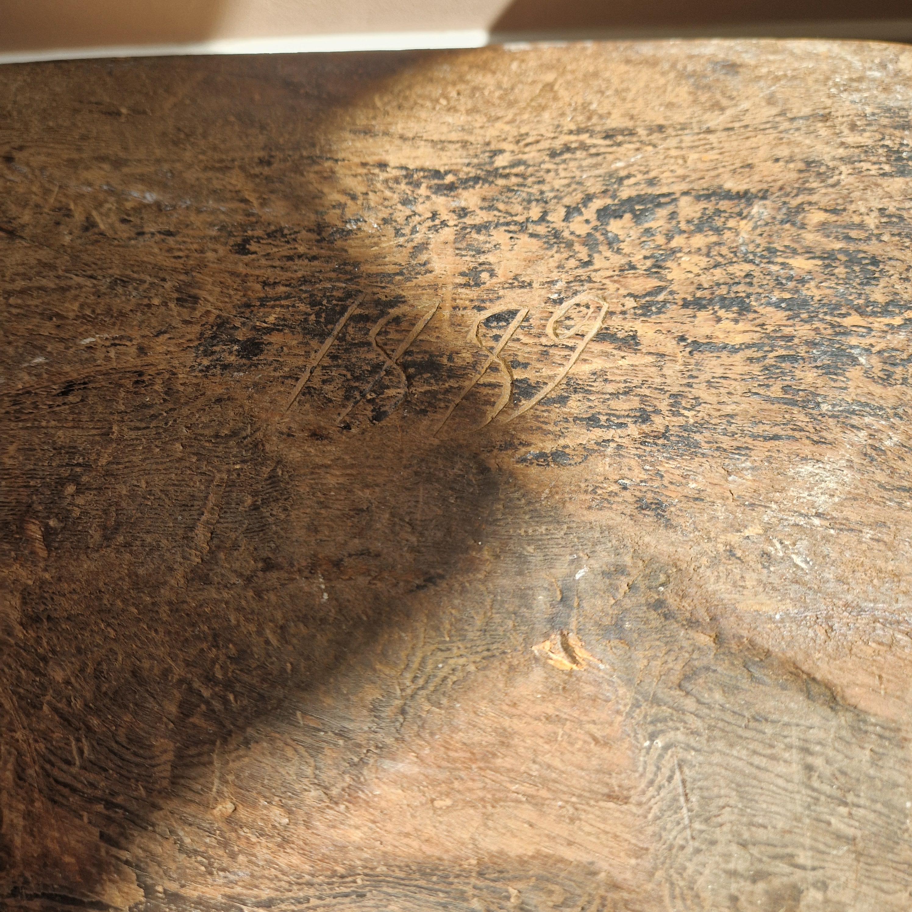 Großes antikes Holztablett, brutalistischer Stil, Schweden, 1800er Jahre im Angebot 4