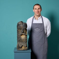 Large Antique York Stone Sculpture of Greek God