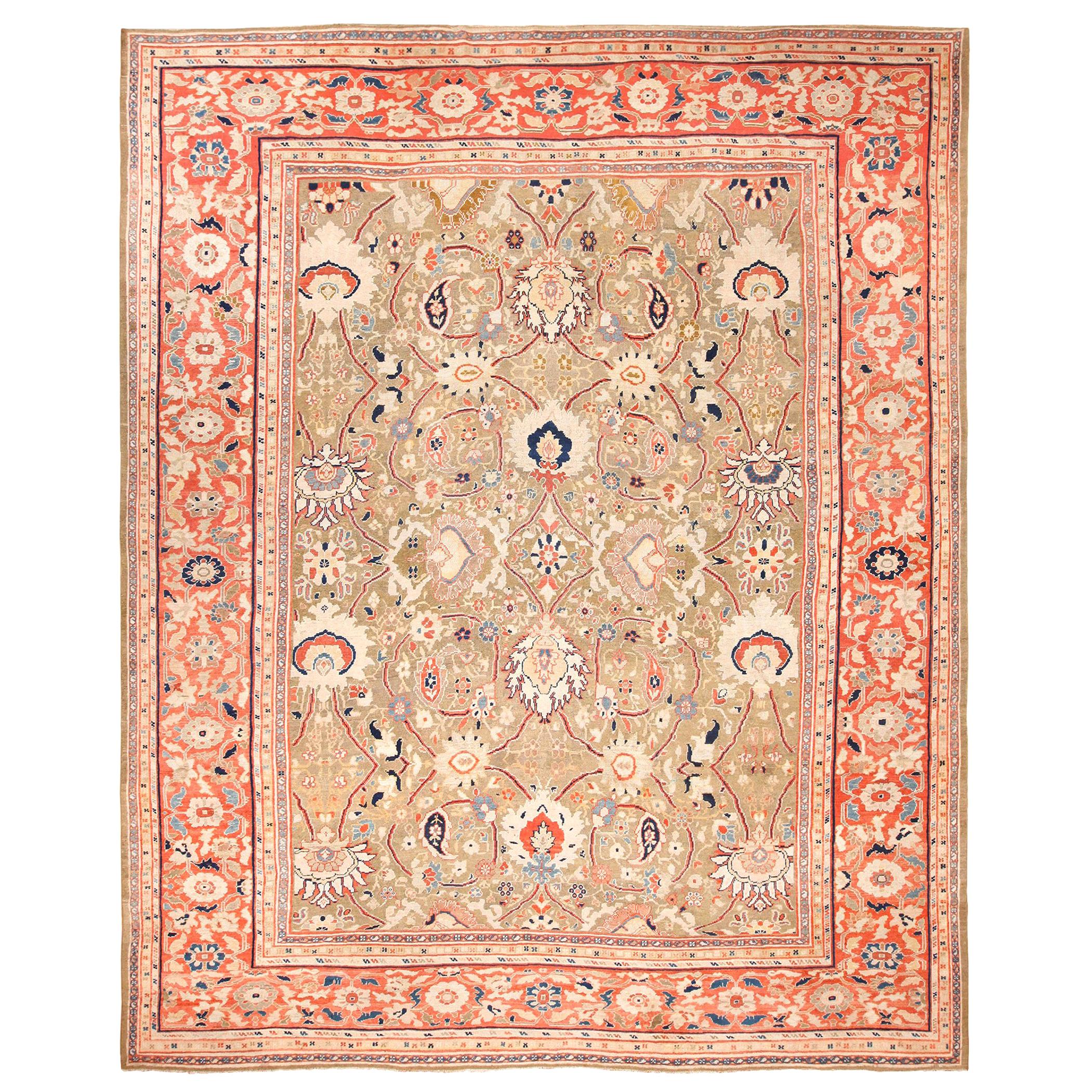 Tapis persan ancien Ziegler Sultanabad. Taille : 13 pieds 3 po. x 16 pieds 3 po. 