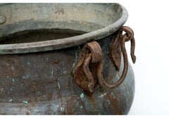 Large Antiue Cauldron Form Copper Vessel