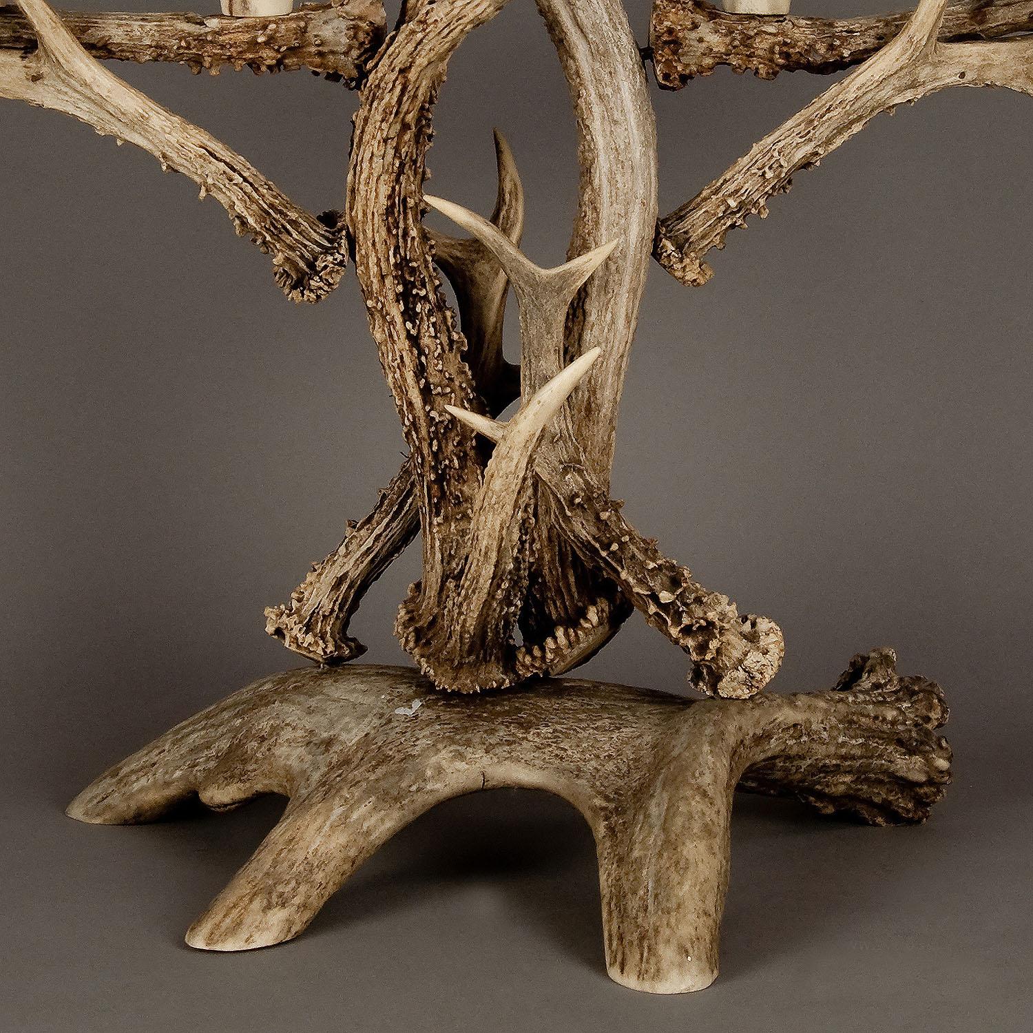 Rustic Large Antler Candle Holder ca. 1900 For Sale