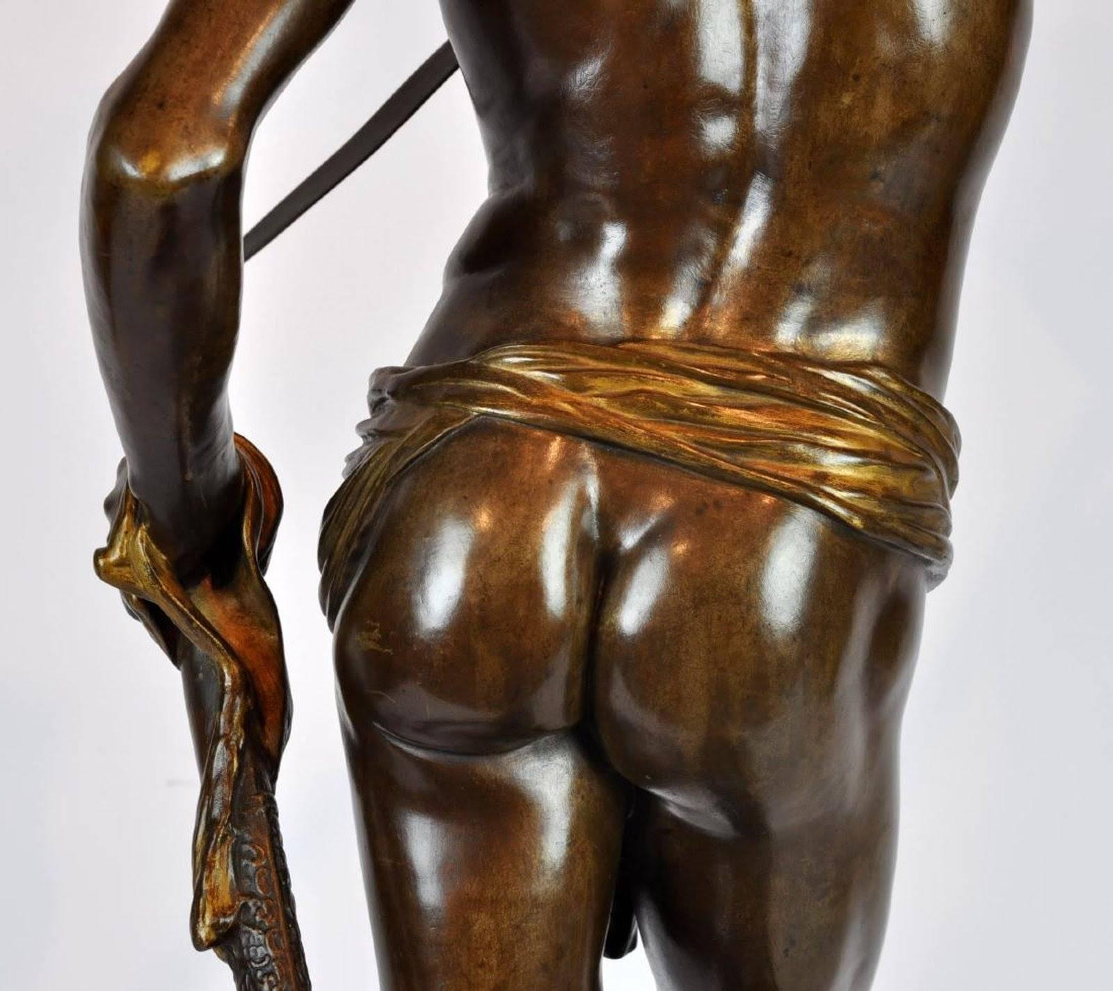Large Antonin Mercie Bronze of David & Slain Golia 4