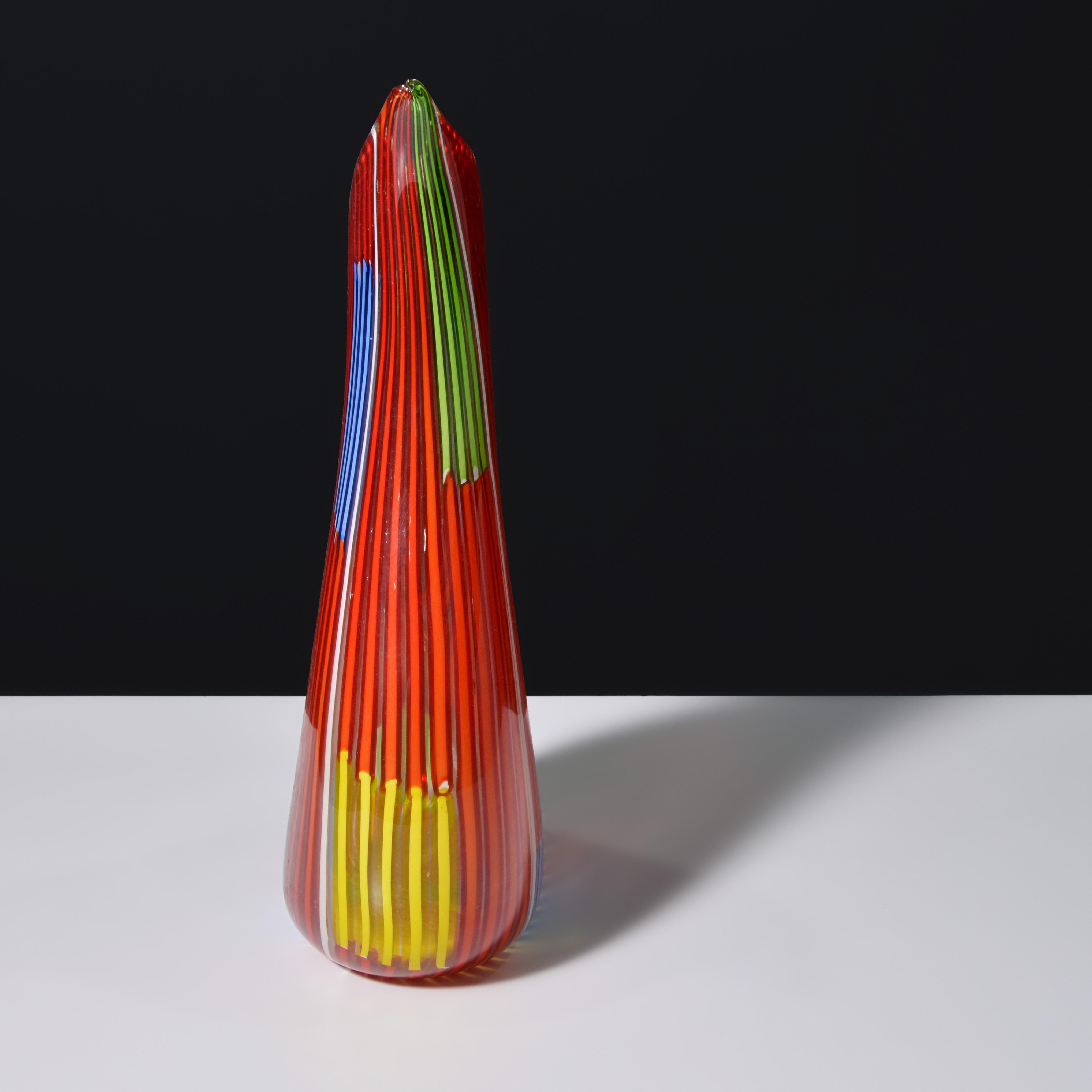 Artistics/Designer ; Fabricant : Anzolo Fuga ; Arte Vetraria Muranese (A.V.E.M.)
Marquage(s) ; notes : pas de marquage(s) apparent(s)
Matériaux : verre
Dimensions (H, L, P) : 18 