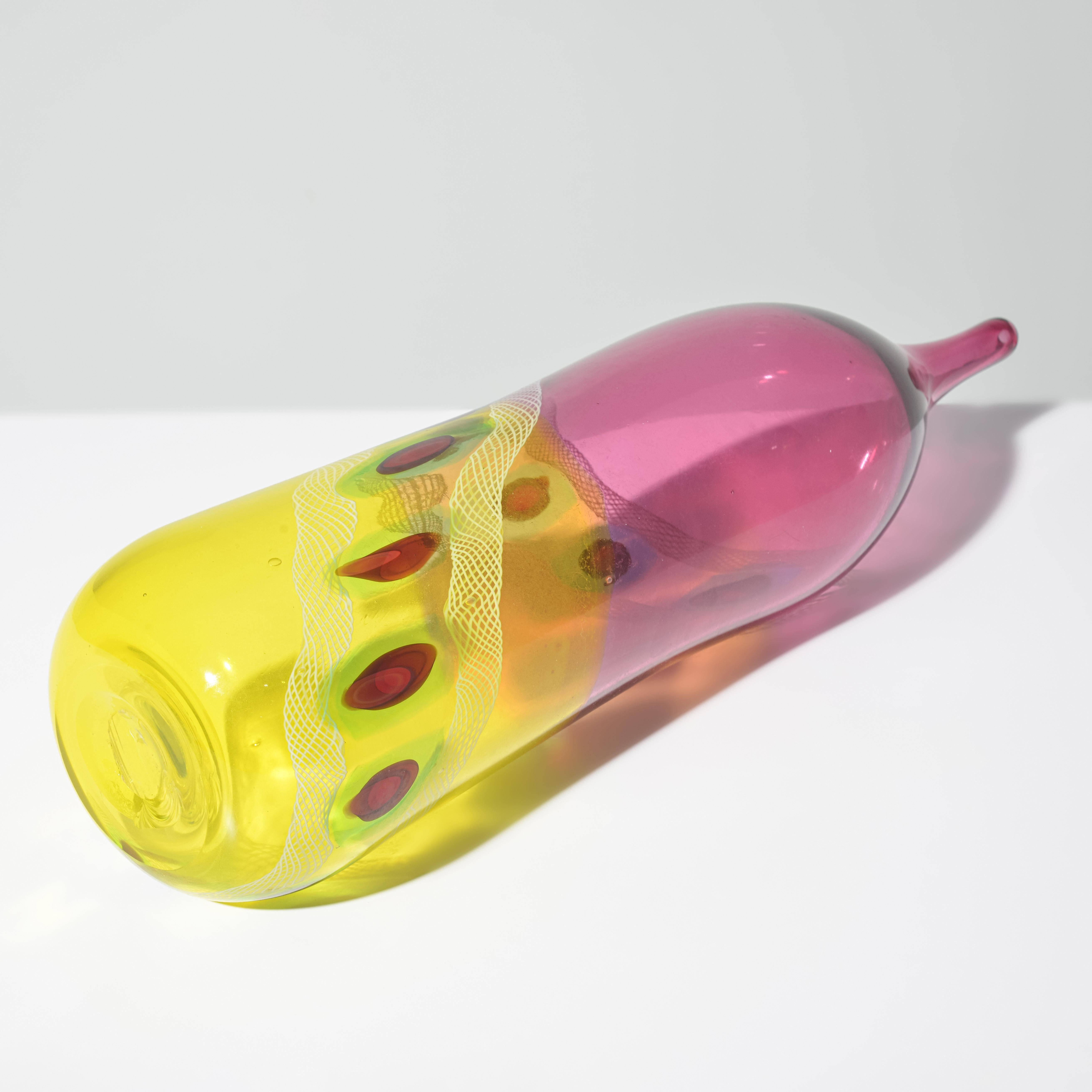 Blown Glass Large Anzolo Fuga Vase, Provenance Lobel Modern For Sale