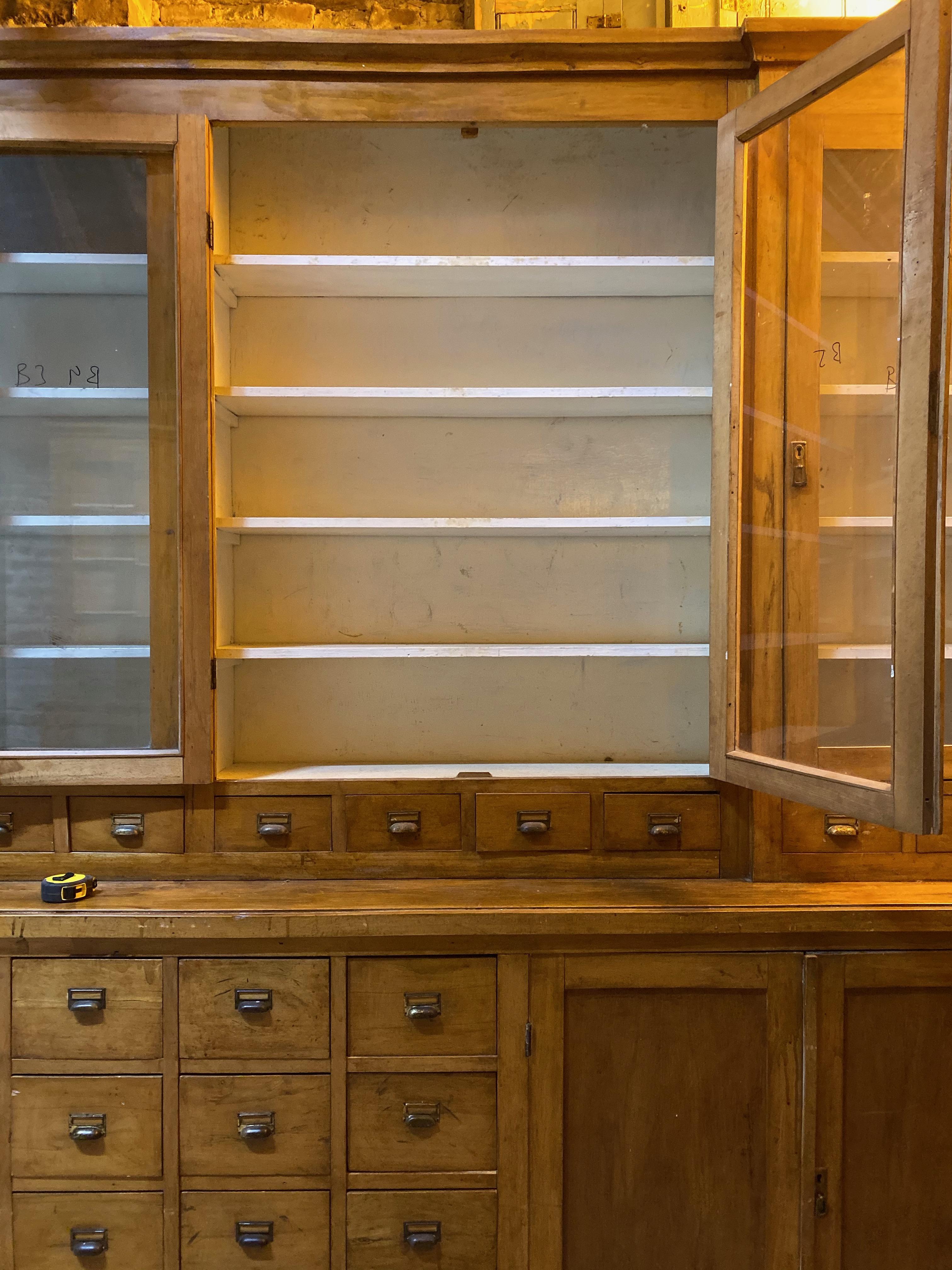 Industrial Large Apothecary Display Cabinet Pharmacy Chemist Shop circa 1920s Number 2