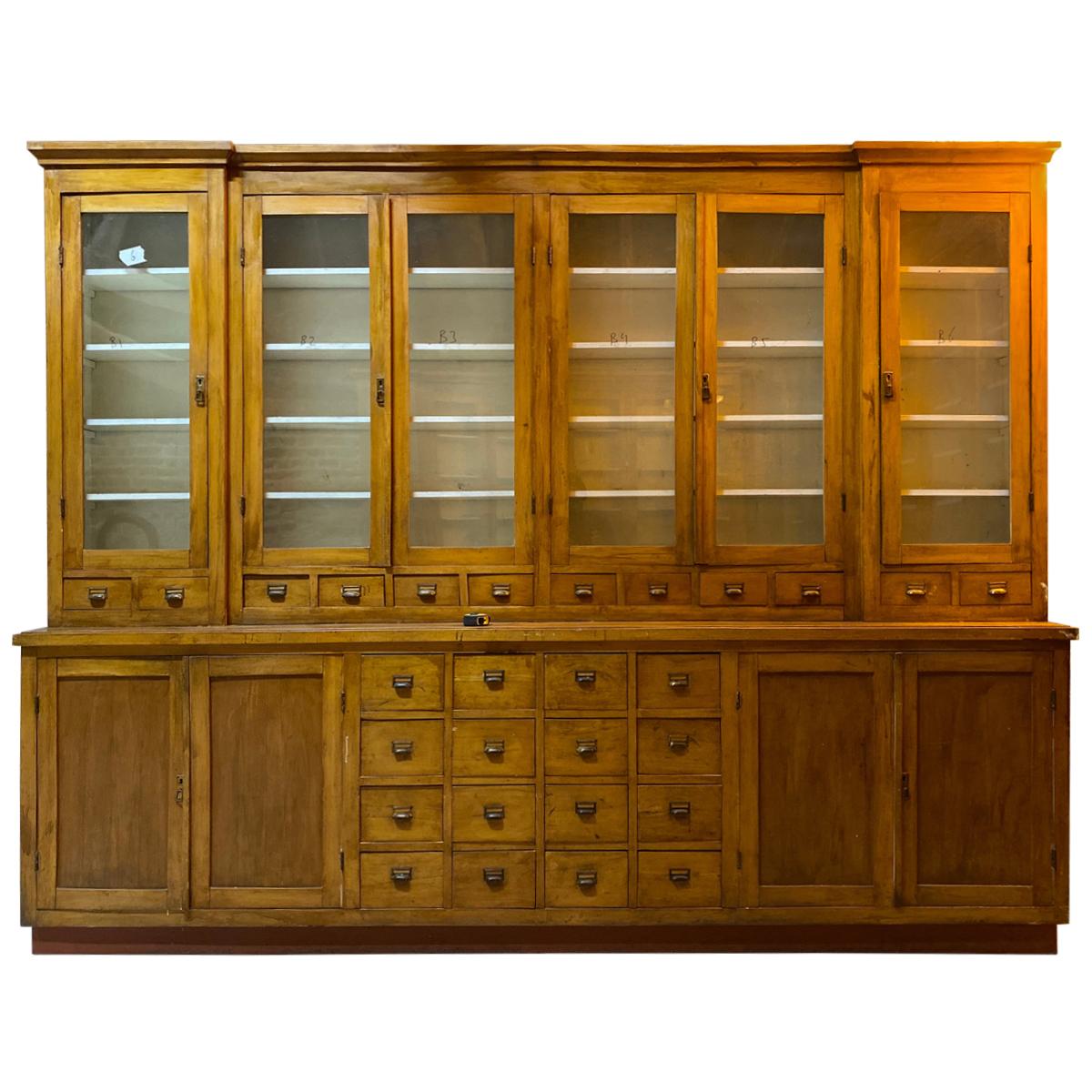Large Apothecary Display Cabinet Pharmacy Chemist Shop circa 1920s Number 2