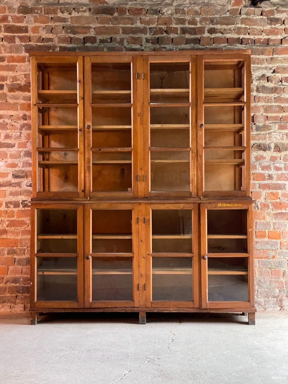 Glass Large Apothecary Haberdashery Display Cabinet circa 1930s Number 8