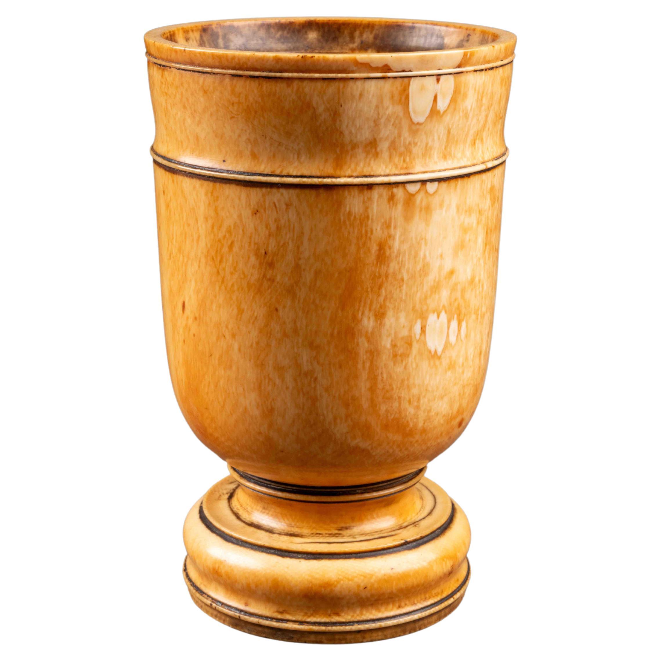 large apothecary's ivory mortar  - 17th century