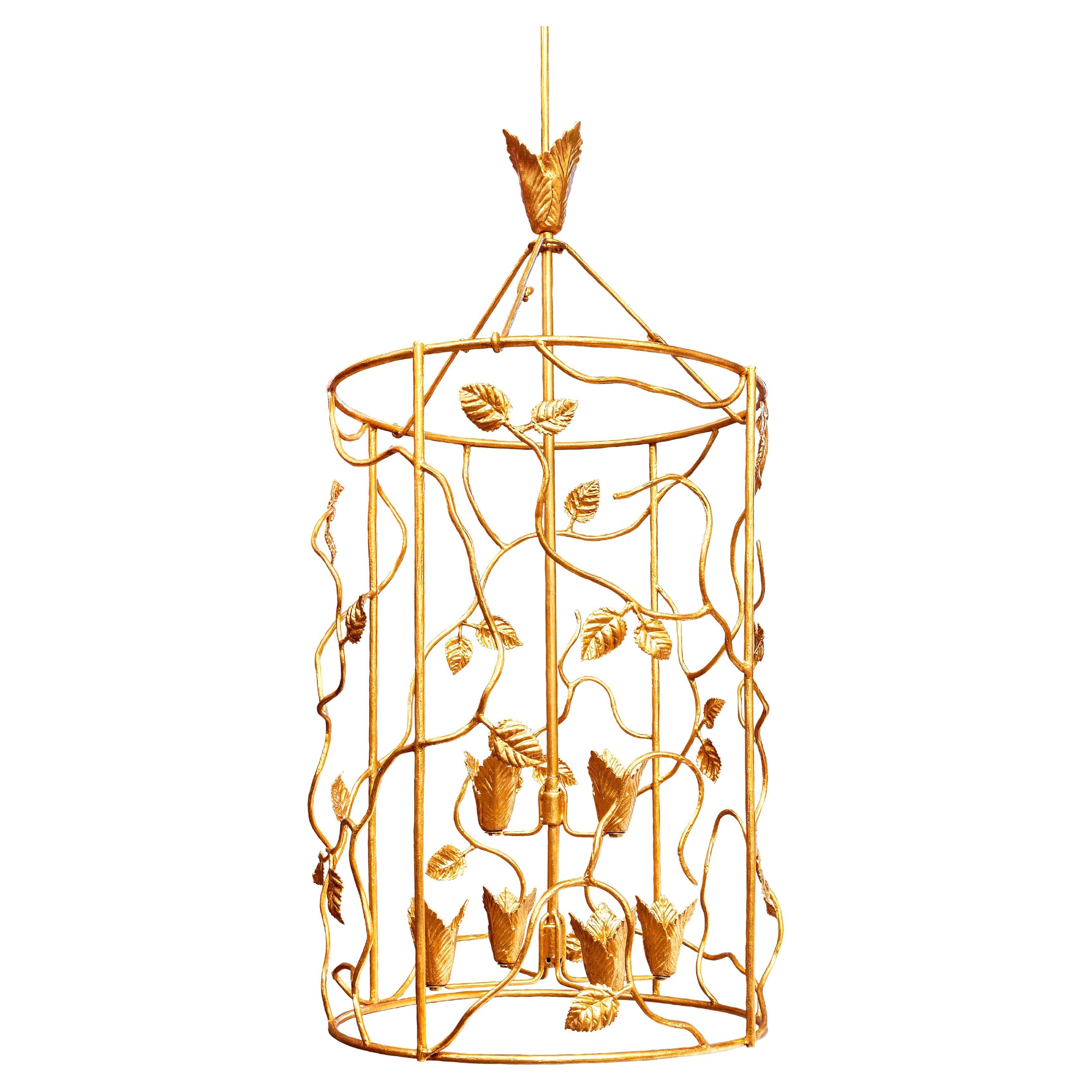 Large Appian Lantern, Antique Gold, Benediko For Sale