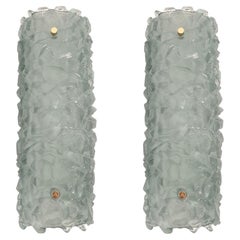 Blue Murano glass Mid century sconces, a pair