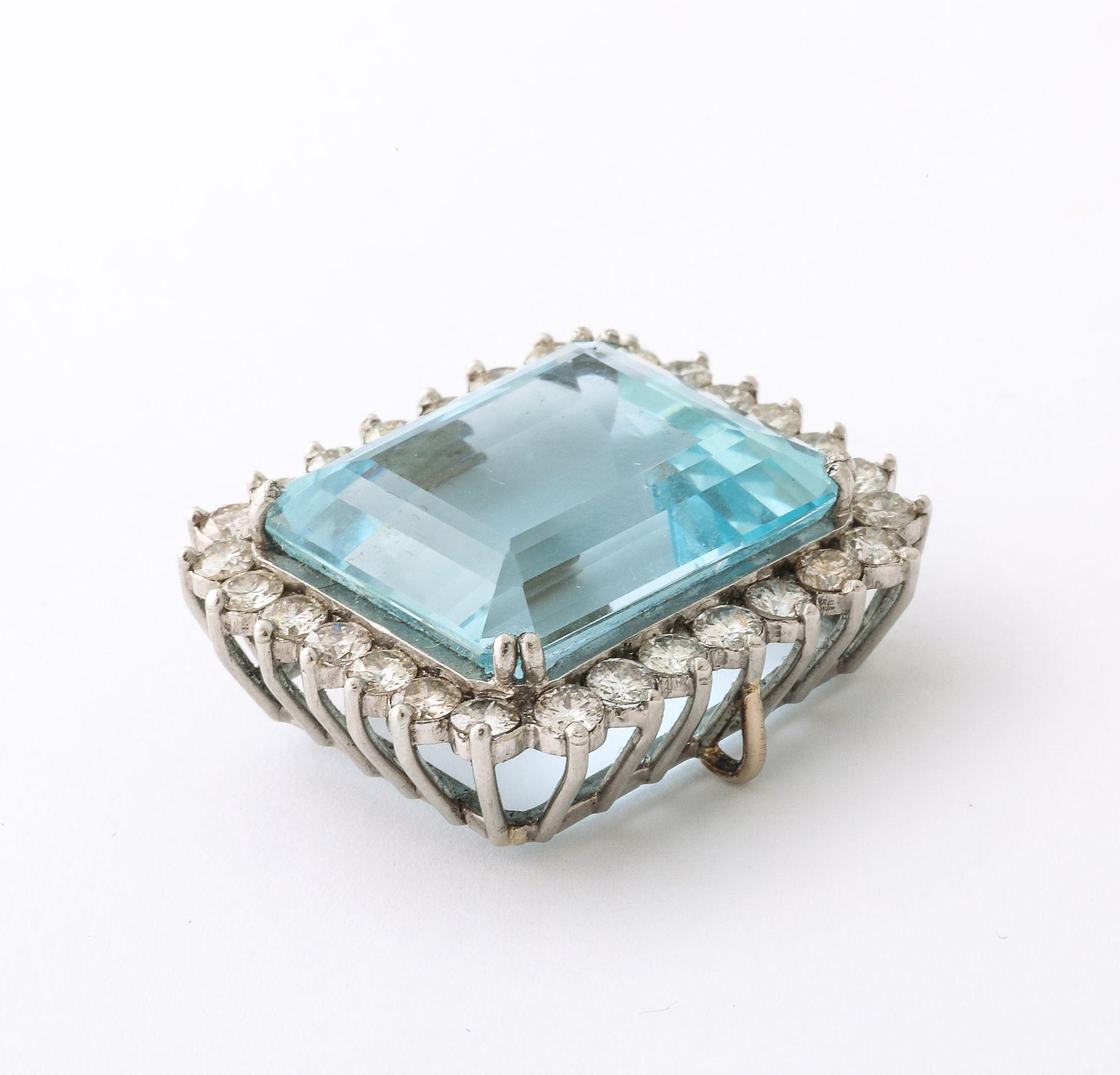 Collana grande con pietra d'acquamarina in vendita 5