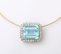 Large Aquamarine stone Necklace