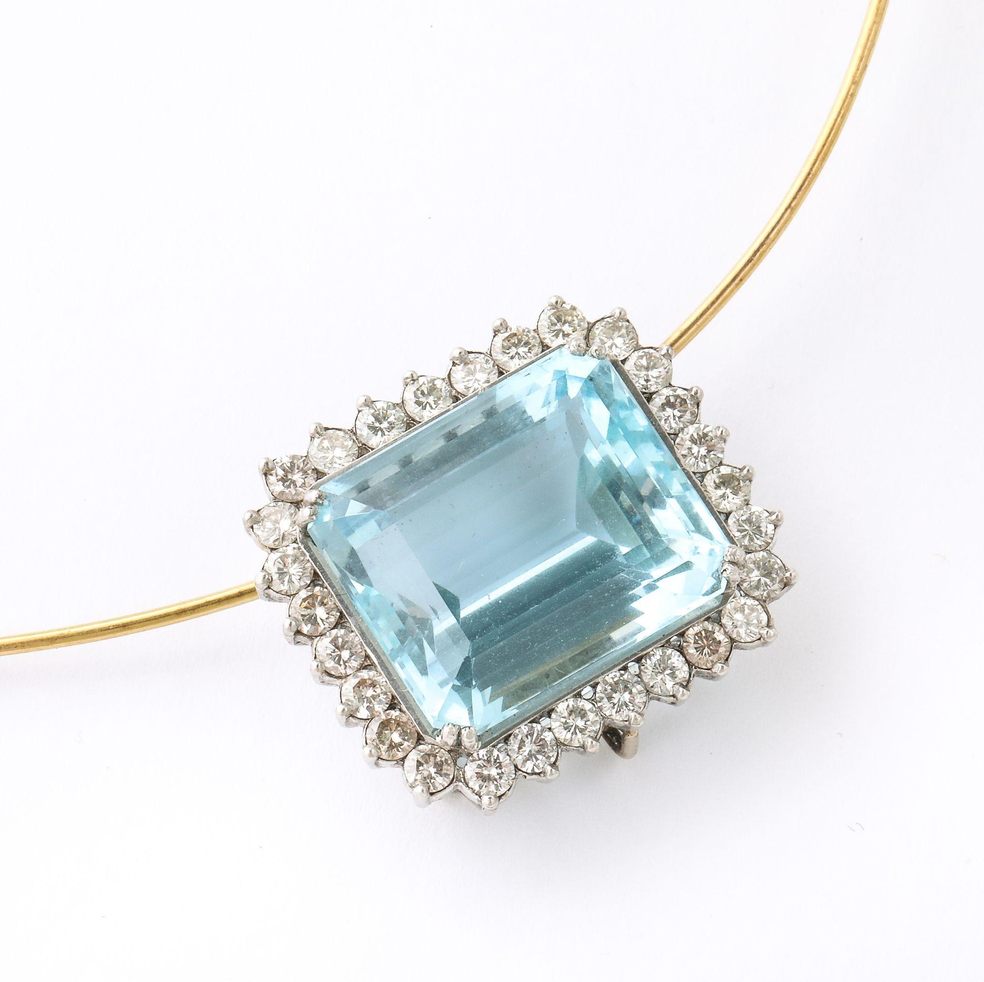 Collana grande con pietra d'acquamarina In condizioni buone in vendita a New York, NY