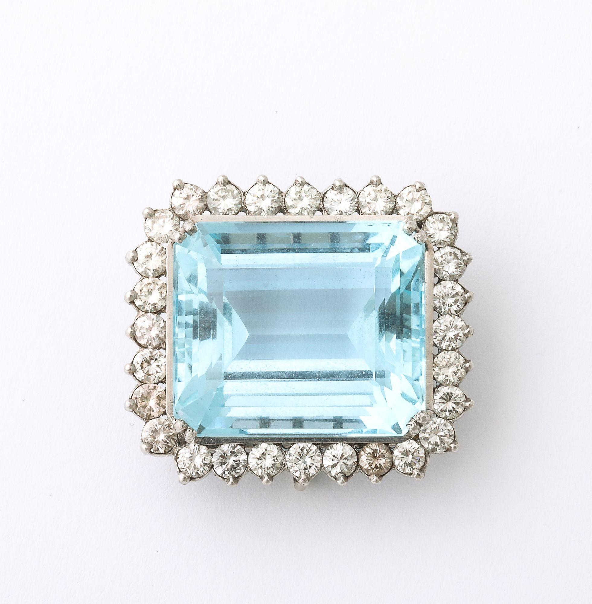 Collana grande con pietra d'acquamarina in vendita 3